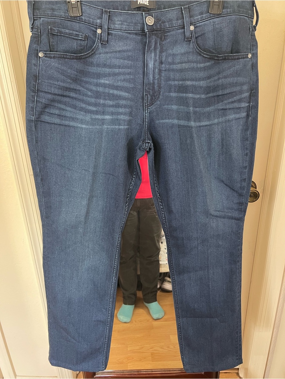 PAIGE Men's Straight-Leg Jeans in Dark Indigo Wash